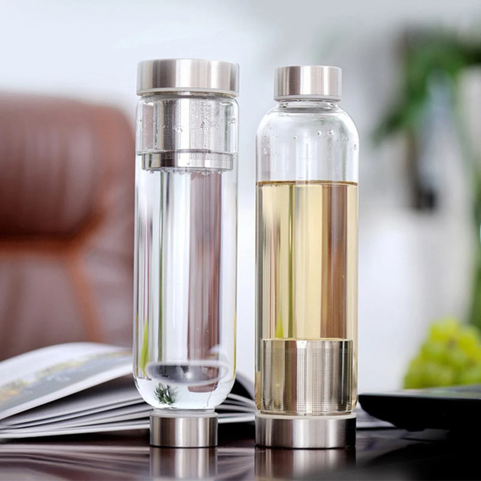 ガラス製スポーツ用水筒、茶こし付きタンブラー、ドリンクウェア - Outdoor Sport Glass Water Bottle のレビューと価格